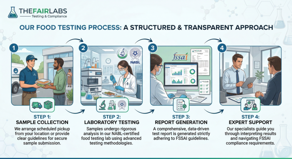Steps in food testing